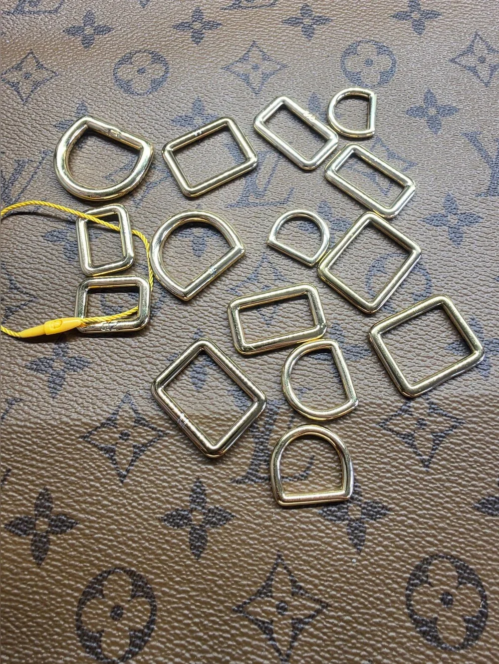 Louis Viutton Metal D-Rings and Rectangle Rings Set - Gold